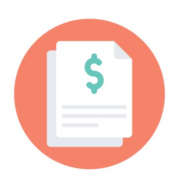 Banka ekstresi düz vektör simgesi