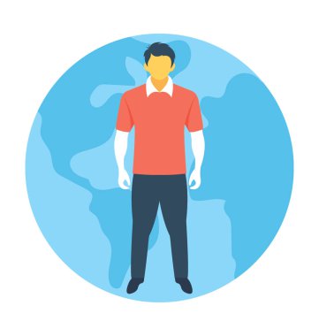 İstemci düz vektör simgesi