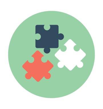 Jigsaw düz vektör simgesi