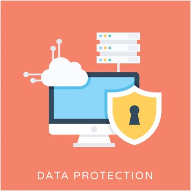 Ağ koruma düz vektör simgesi