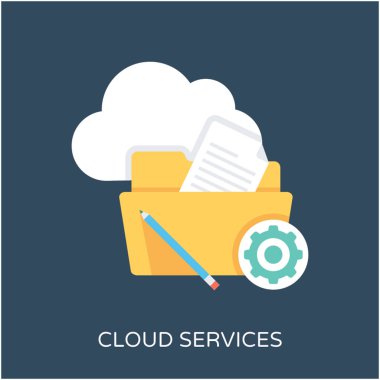 bulut servisi düz vektör simgesi