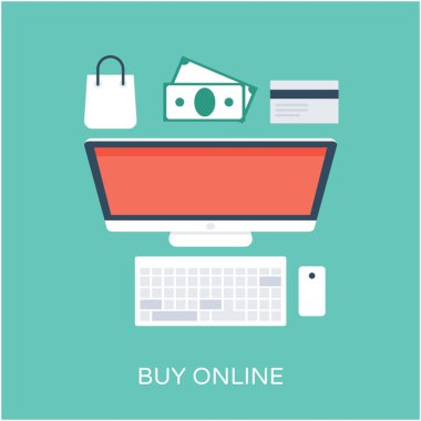 Online düz vektör simge satın