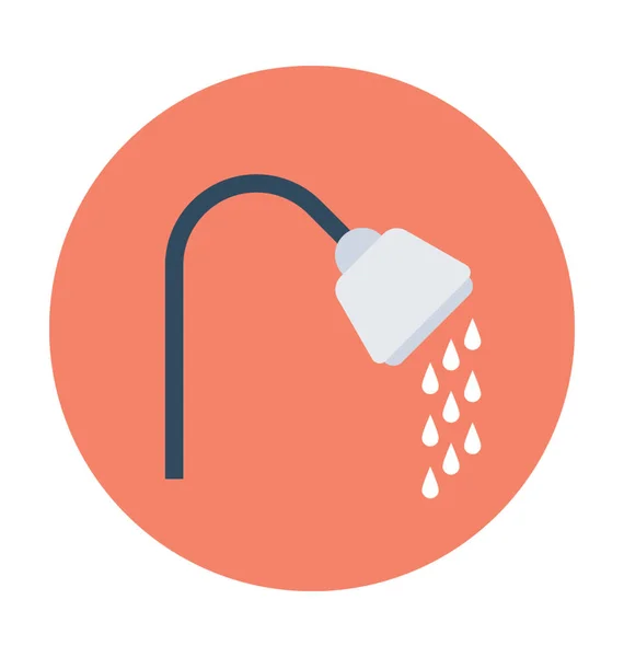 Dusche Flache Vektorsymbol — Stockvektor
