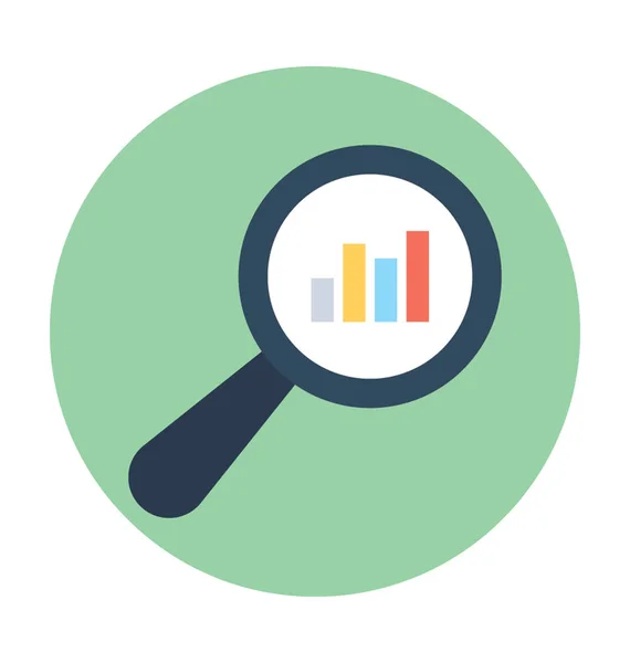 Suche Diagramm Flache Vektorsymbol — Stockvektor