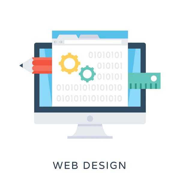 Web Design Vector plana ícone — Vetor de Stock