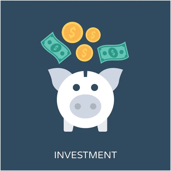 Investimento Flat Vector Icon — Vetor de Stock