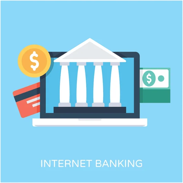 Το εικονίδιο του Internet Banking επίπεδη διάνυσμα — Διανυσματικό Αρχείο