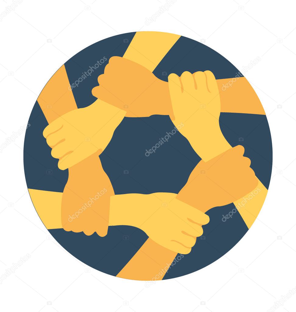 Collaboration Hands Flat Vector Icon