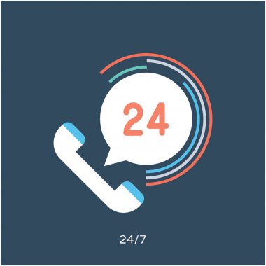 Tam hizmet düz vektör simgesi