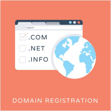 Etki alanı kayıt düz vektör simgesi