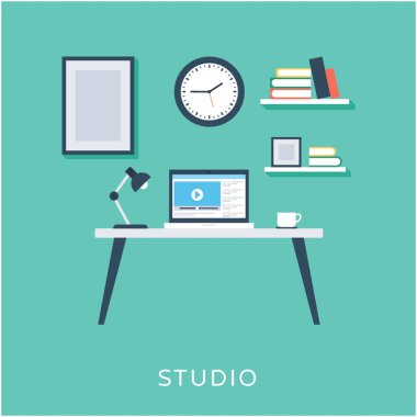Stüdyo düz vektör simgesi