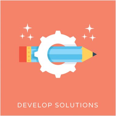 Çözümler düz vektör simgesi geliştirmek