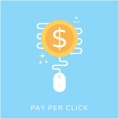 PPC düz vektör simgesi