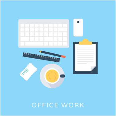 Office iş düz vektör simgesi