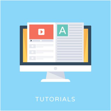 Öğreticiler düz vektör simgesi