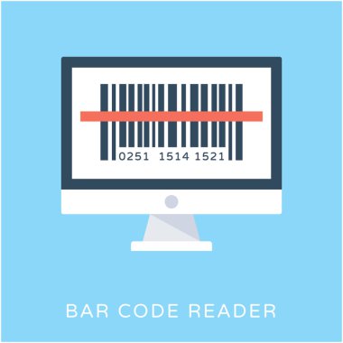 Barkod okuyucu düz vektör simgesi