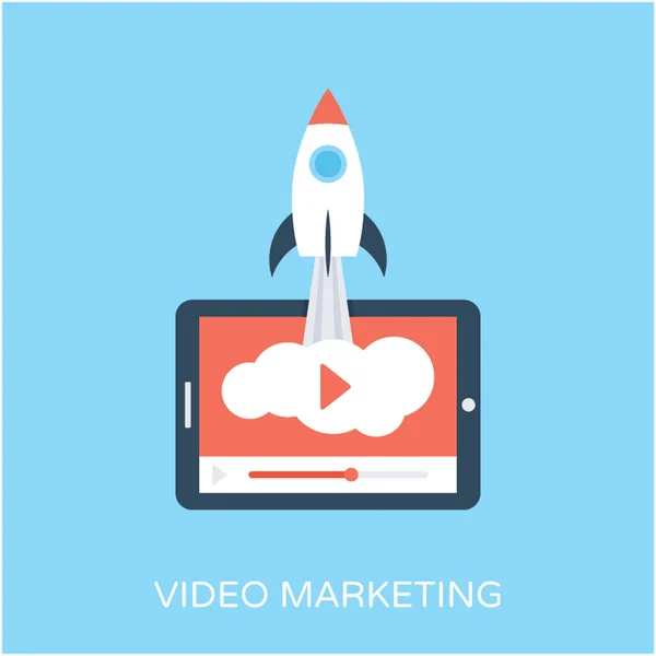 Marketing vidéo Icône vectorielle plate — Image vectorielle