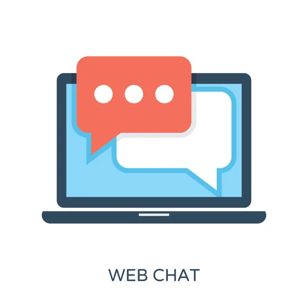 Web Chat Icono de vector plano — Archivo Imágenes Vectoriales