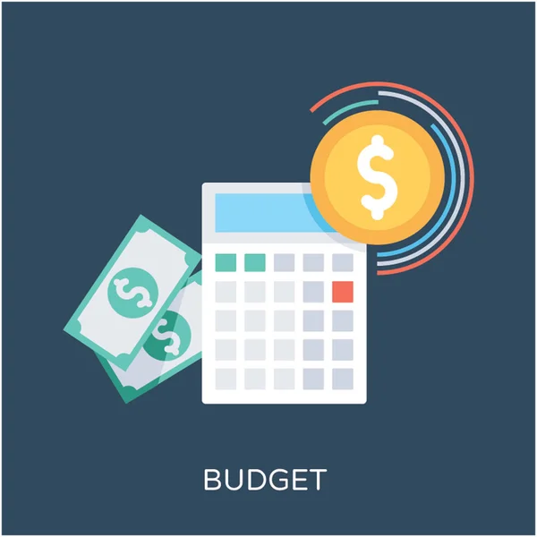 Orçamento Flat Vector Icon — Vetor de Stock