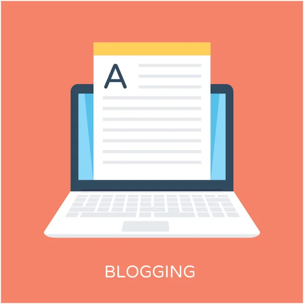 Blogging platt vektor symbol — Stock vektor