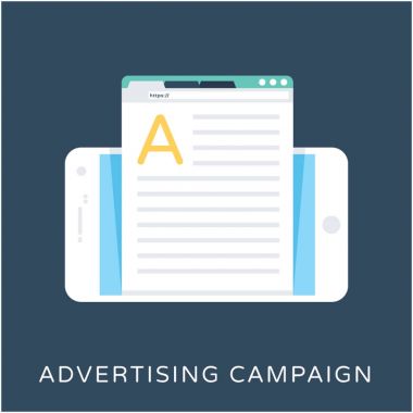 Reklam kampanyası düz vektör simgesi