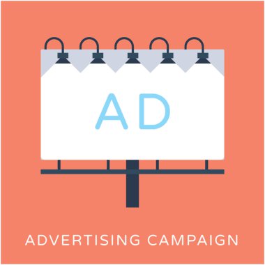 Reklam kurulu düz vektör simgesi