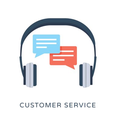 Müşteri servisi düz vektör simgesi