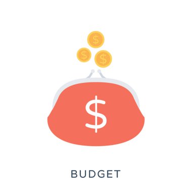 Bütçe düz vektör simgesi