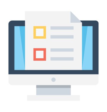 Çevrimiçi belge düz vektör simgesi