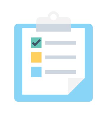 Kontrol Listesi Düz Vektör Simgesi