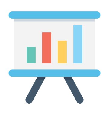 Grafik sunum düz vektör simgesi