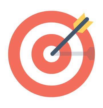 Bullseye düz vektör simgesi