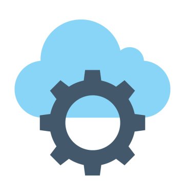 Bulut ayarları düz vektör simgesi