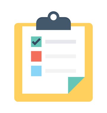 Kontrol Listesi Düz Vektör Simgesi