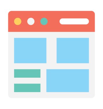 Web düzen düz vektör simgesi