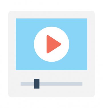 Media Player düz vektör simgesi