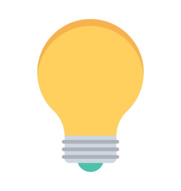 Ampul Düz Vektör Simgesi