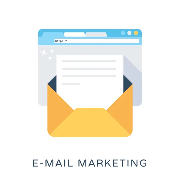 Email Marketing plano Vector icono — Vector de stock