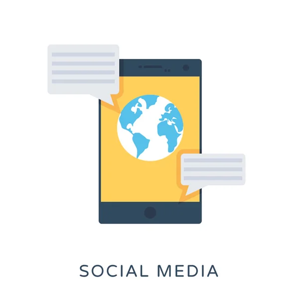 Icono de vector plano de redes sociales — Vector de stock