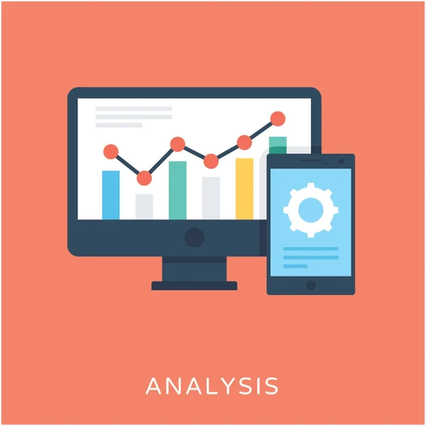 Gráfico en línea Icono vector plano — Vector de stock