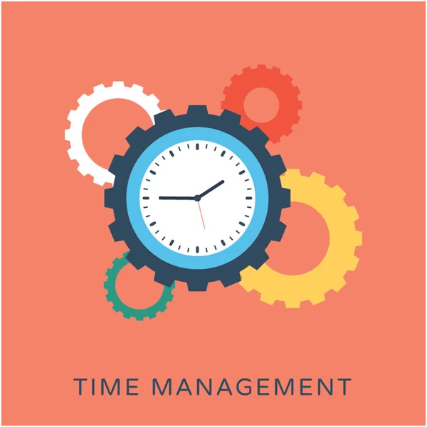 Time Management Flat Vector Icon — Stock Vector