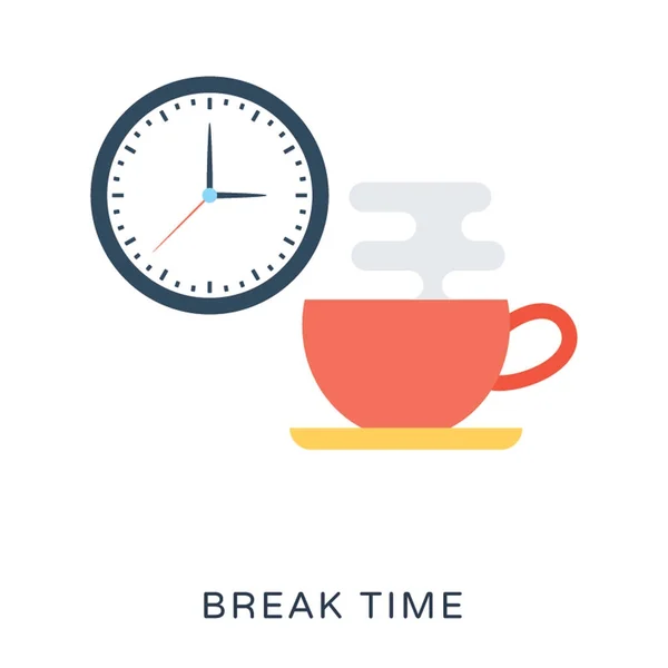 Break Time Flat Vector Icon — Stock Vector