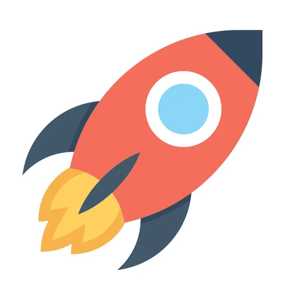 Rocket Flat vector Icon — Stock Vector