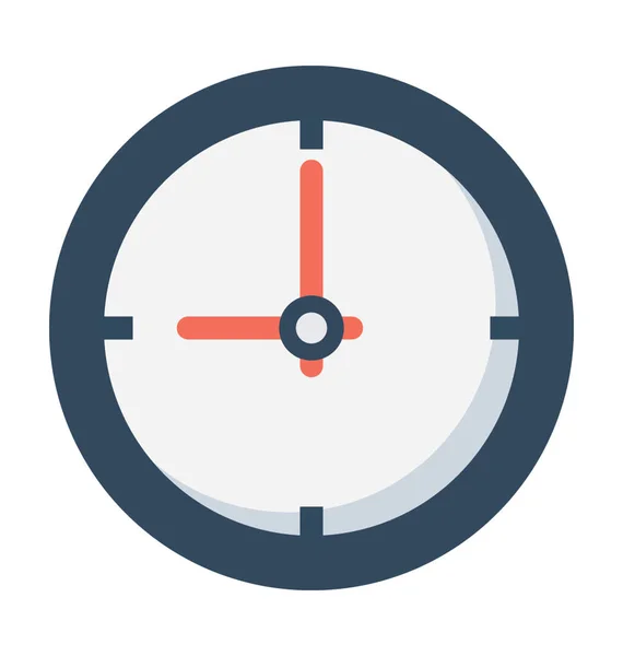 Horloge icône vectorielle plate — Image vectorielle