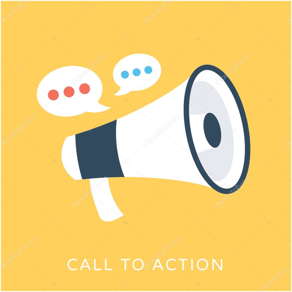 Call to Action Flat Vector Icon