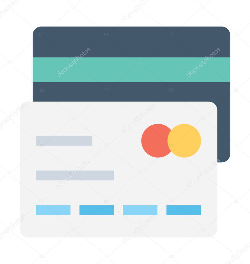 Credit Card Flat vector Icon