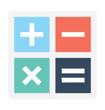 Matematik sembolleri düz vektör simgesi