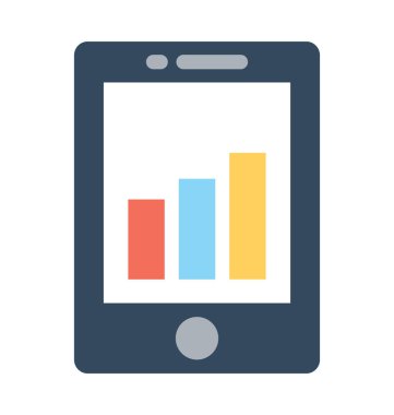 Mobil grafik düz vektör simgesi