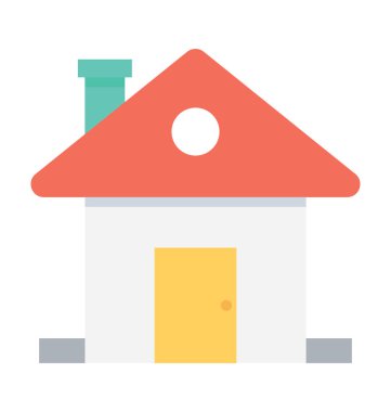 ev düz vektör simgesi