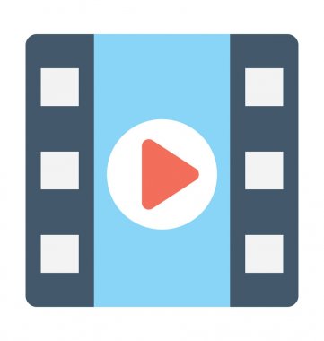 Media Player düz vektör simgesi